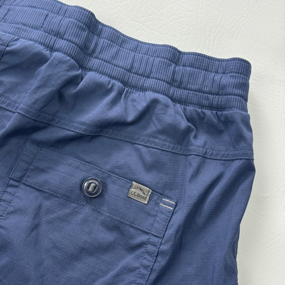 L.L. Bean Mens XL Navy Blue‎ Ripstop Cargo Pants Elastic Waist Hiking Outdoor - Picture 6 of 15